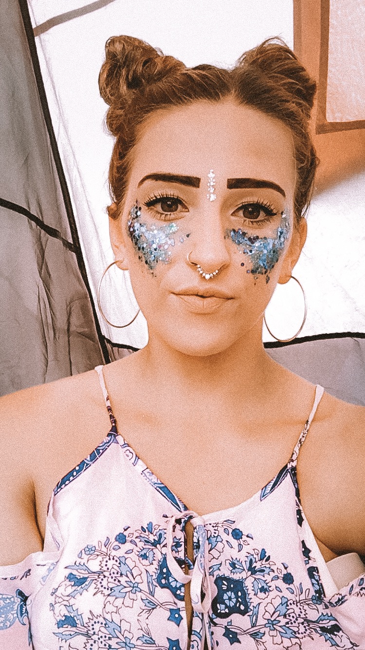 glitter and fashion at a festival