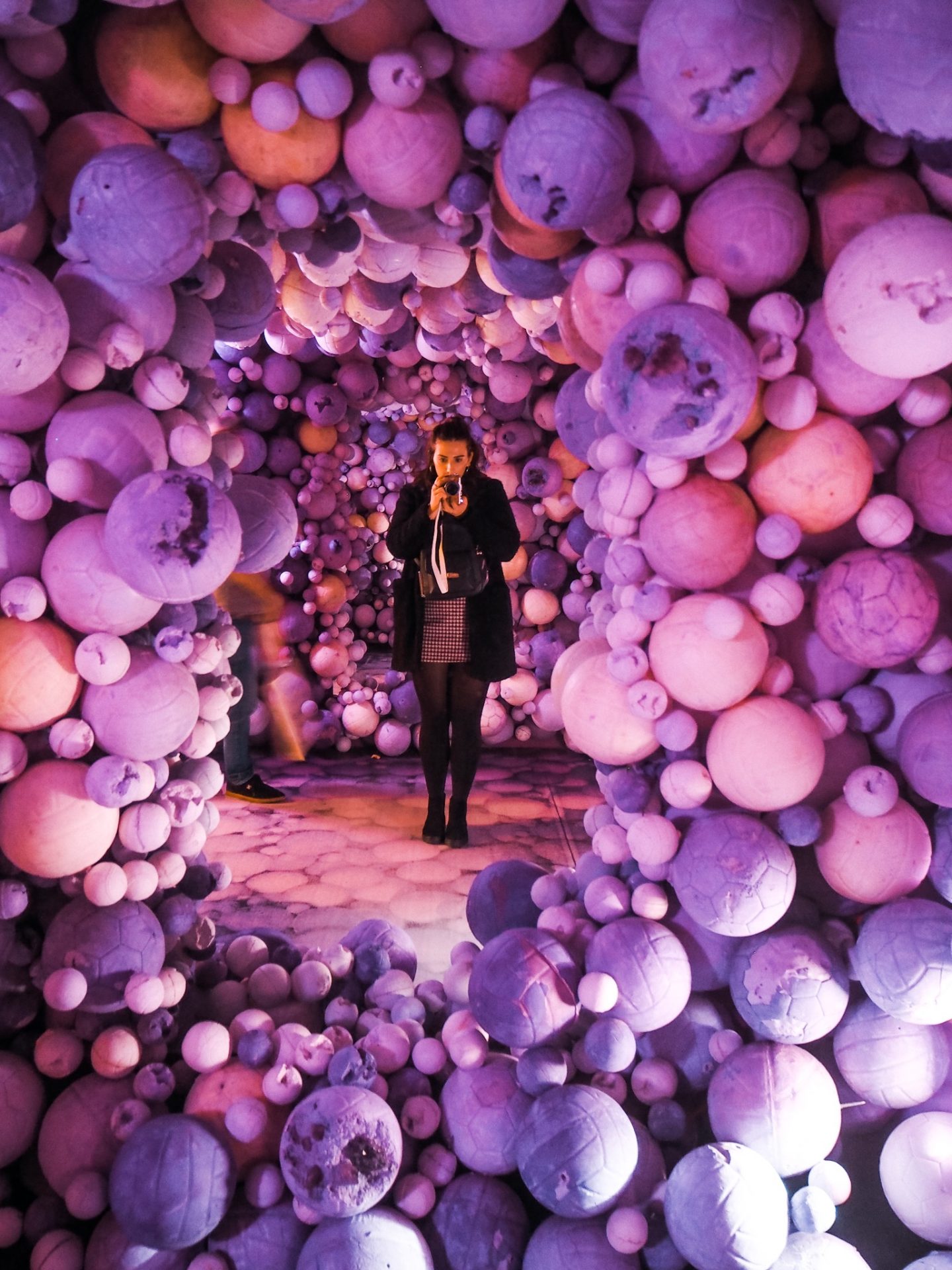 Purple balls at MOCO museum in Amsterdam