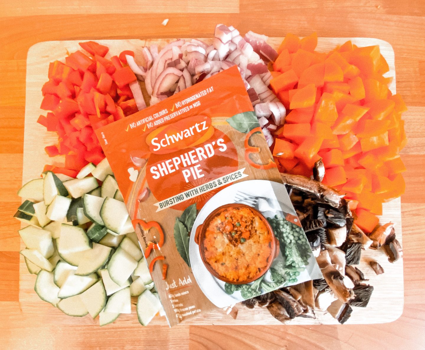 Schwartz Shepherd's Pie mix with chopped vegetables