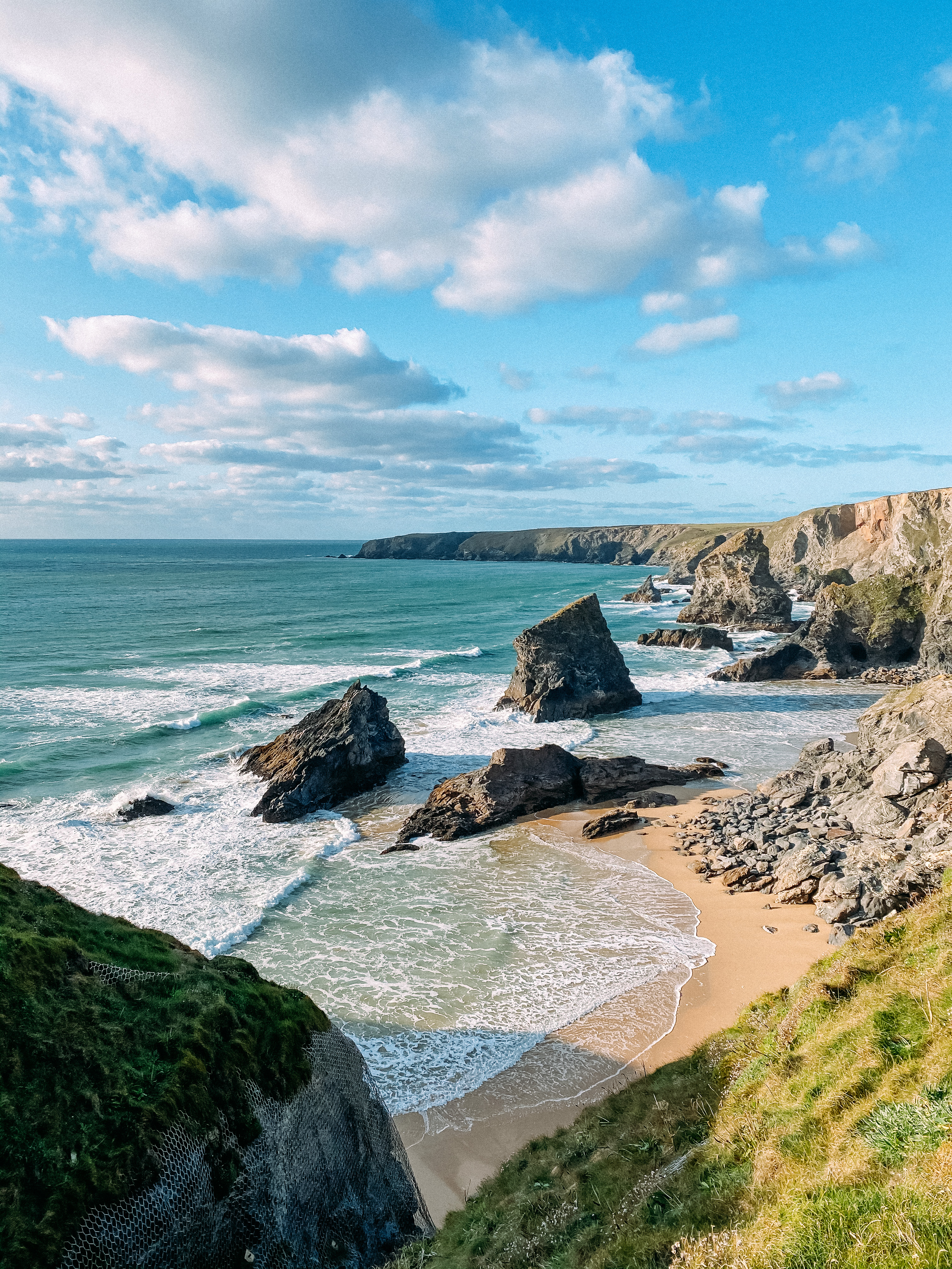 Bedruthan Steps in North Cornwall